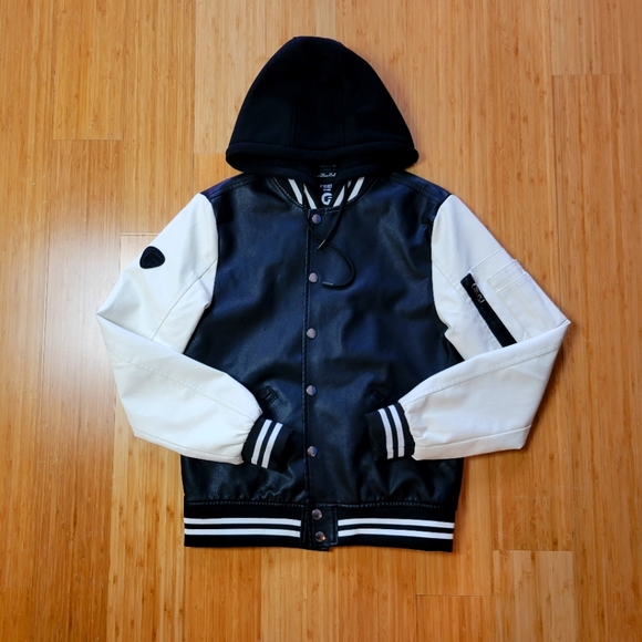 Fried Denim Other - Men's Fried Denim Black and White Vegan Faux Leather Jacket